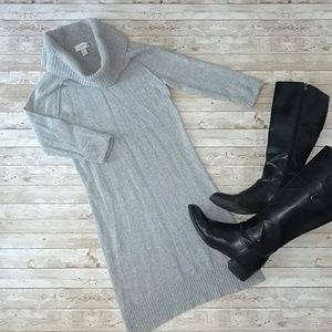 LOFT Heather Grey wide turtle neck Sweater Dress